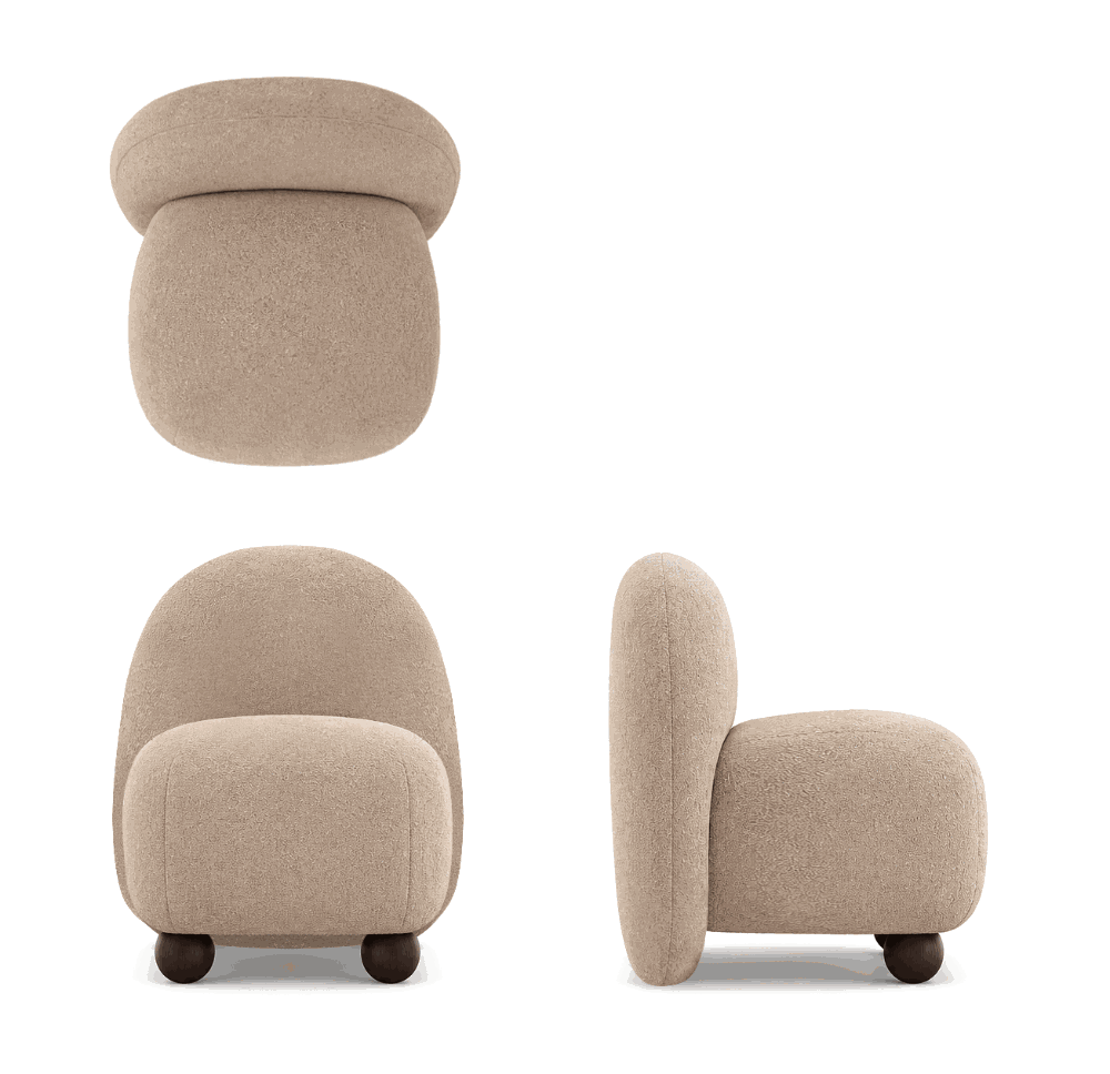 Pouf Lounge Chair - three sides