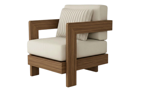 Teak Corduroy Armchair