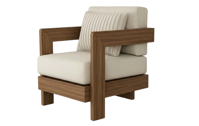 Teak Corduroy Armchair
