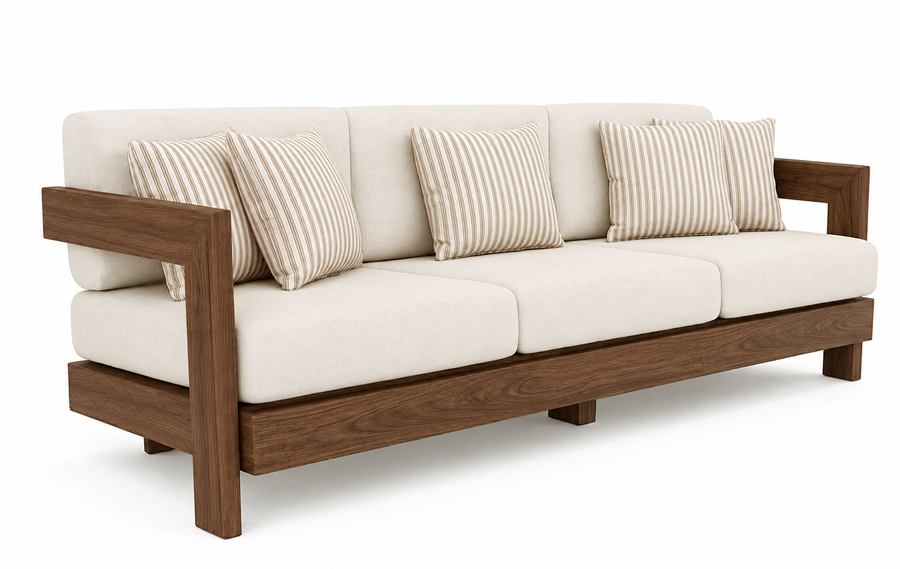 Teak Corduroy Sofa