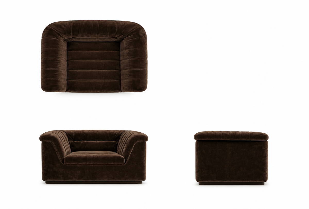 Velvet Loveseat - every side