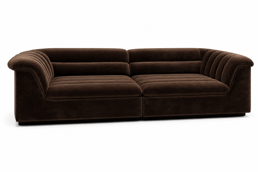 Velvet Channel Sofa
