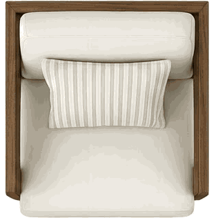Teak Corduroy Armchair - Front