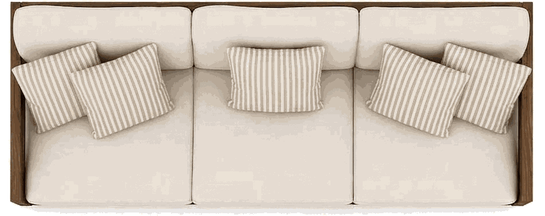 Teak Corduroy Sofa - Front