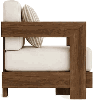 Teak Corduroy Sofa - Side