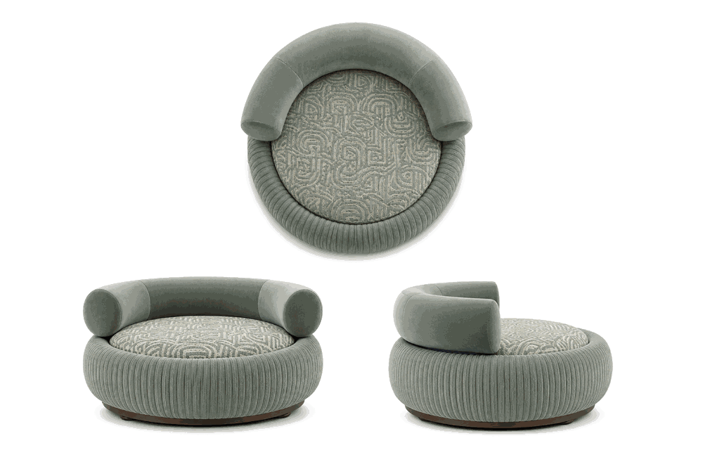 Drum Swivel Chair - three sides