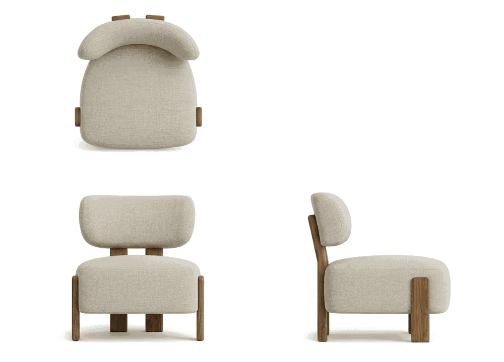 Slat-back Chair - three sides