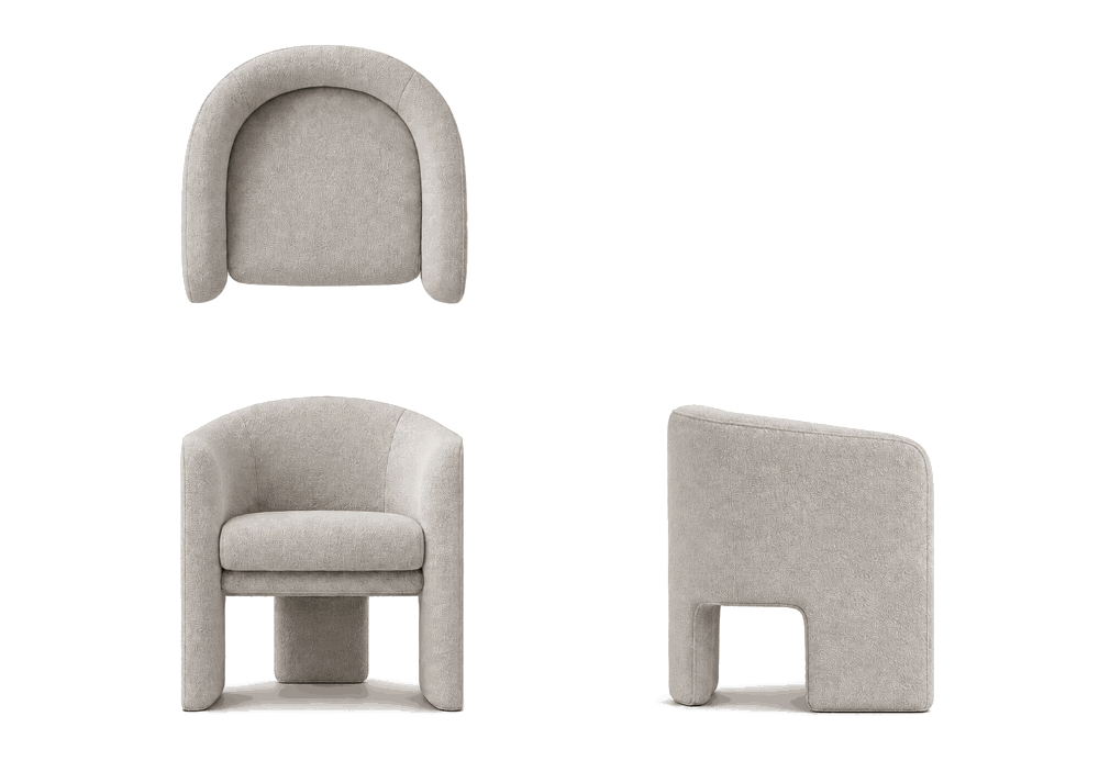 Sculpted Dining Chair - three sides