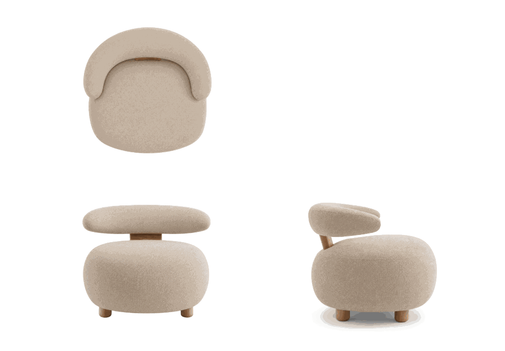 Round Pouf - three sides